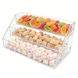 FixtureDisplays? Clear Acrylic 3-Tier Retail Bin with Brochure Holder - Ideal for Candy, Dry Food, and Literature Display 100817