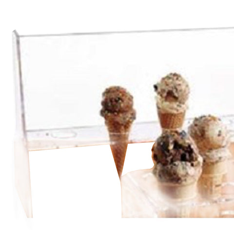 FixtureDisplays® Acrylic ice cream cone holder with a guard for sugar cones made of plexiglass - 5 100820