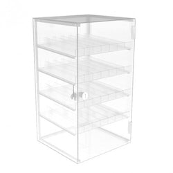 FixtureDisplays? Clear Acrylic Locking Showcase with 4 Removable Trays - Ideal for Nail Polish and Cosmetics Storage 100829