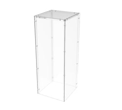 FixtureDisplays? New Knock Down Design - Clear Pedestal Acrylic Box with 5-Sided 11.5x11.5x30 Dimensions - Plexiglass Raffle Ticket Box, Lucite Pedestal Dump Bin, Donation Bin 100852