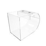 FixtureDisplays? Acrylic Round Candy Dispenser - Transparent Treats Rack with Curved Plexiglass Bin - 7 1/2 W Open Top Design 100853