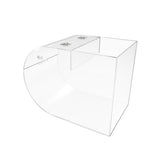 FixtureDisplays? Acrylic Round Candy Dispenser - Transparent Treats Rack with Curved Plexiglass Bin - 7 1/2 W Open Top Design 100853
