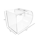 FixtureDisplays? Acrylic Round Candy Dispenser - Transparent Treats Rack with Curved Plexiglass Bin - 7 1/2 W Open Top Design 100853