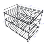 16 x 12.5 x 10 Wire Rack for Countertop Use with 3 Open Shelves, Black 10085