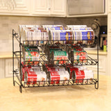 16 x 12.5 x 10 Wire Rack for Countertop Use with 3 Open Shelves, Black 10085