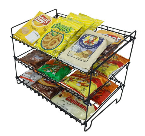 16 x 12.5 x 10 Wire Rack for Countertop Use with 3 Open Shelves, Black 10085