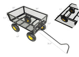 Heavy Duty Lawn/Garden Utility Cart/Wagon With Removable Side Meshes
