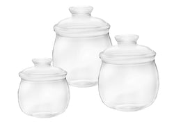 FixtureDisplays? Case of 12 Acrylic Candy Jars (80 Oz/MD) with Removable Round Knob Lids 100880