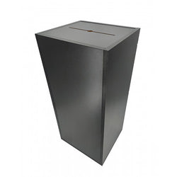Black Wood (MDF) Floor Standing Charity Box Donatoin Suggestion Ballot Box 14.8 X 14.8 X 31.5" 10089-BLACK
