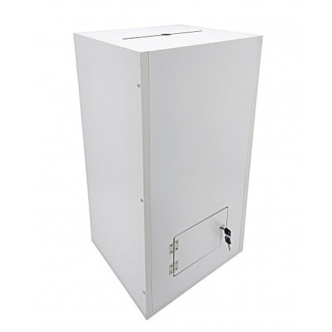 White MDFWood Floor Standing Charity Box Donatoin Suggestion Ballot Box 15X15X31