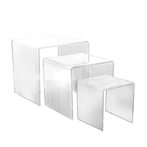 FixtureDisplays® Set of 3 large plexiglass acrylic display risers 100908
