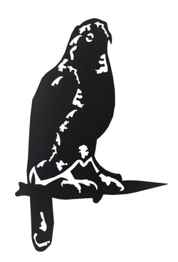 Coopers Hawk Tree Silouette Art Metal Bird on a Branch Wall Decoration