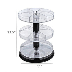 FixtureDisplays? Acrylic Three-Tier Counter Display with Dividers and Revolving Base 100948