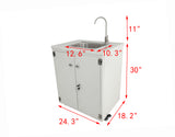 Steel Cabinet Portable Sink Hand Wash Station Mobile WaterFountain Electric Pump 24 X 18 X 30 CABINET SIZE