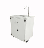 Steel Cabinet Portable Sink Hand Wash Station Mobile WaterFountain Electric Pump 24 X 18 X 30 CABINET SIZE