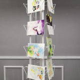 32 Adjustable Pockets Display Rack 5x7 7x5 up to 8.5" Wide X 8" Tall Cards, 1.27" deep Pockets, Double Tier Greeting Post Card Christmas Holiday Spinning Rack Stand White 10095-WHITE.Light Rust at Tube Ends 10095-WHITE
