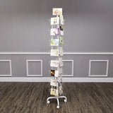 32 Adjustable Pockets Display Rack 5x7 7x5 up to 8.5" Wide X 8" Tall Cards, 1.27" deep Pockets, Double Tier Greeting Post Card Christmas Holiday Spinning Rack Stand White 10095-WHITE.Light Rust at Tube Ends 10095-WHITE