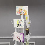 32 Adjustable Pockets Display Rack 5x7 7x5 up to 8.5" Wide X 8" Tall Cards, 1.27" deep Pockets, Double Tier Greeting Post Card Christmas Holiday Spinning Rack Stand White 10095-WHITE.Light Rust at Tube Ends 10095-WHITE