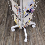 32 Adjustable Pockets Display Rack 5x7 7x5 up to 8.5" Wide X 8" Tall Cards, 1.27" deep Pockets, Double Tier Greeting Post Card Christmas Holiday Spinning Rack Stand White 10095-WHITE.Light Rust at Tube Ends 10095-WHITE