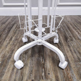 32 Adjustable Pockets Display Rack 5x7 7x5 up to 8.5" Wide X 8" Tall Cards, 1.27" deep Pockets, Double Tier Greeting Post Card Christmas Holiday Spinning Rack Stand White 10095-WHITE.Light Rust at Tube Ends 10095-WHITE