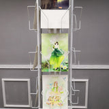32 Adjustable Pockets Display Rack 5x7 7x5 up to 8.5" Wide X 8" Tall Cards, 1.27" deep Pockets, Double Tier Greeting Post Card Christmas Holiday Spinning Rack Stand White 10095-WHITE.Light Rust at Tube Ends 10095-WHITE