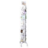 32 Adjustable Pockets Display Rack 5x7 7x5 up to 8.5" Wide X 8" Tall Cards, 1.27" deep Pockets, Double Tier Greeting Post Card Christmas Holiday Spinning Rack Stand White 10095-WHITE.Light Rust at Tube Ends 10095-WHITE