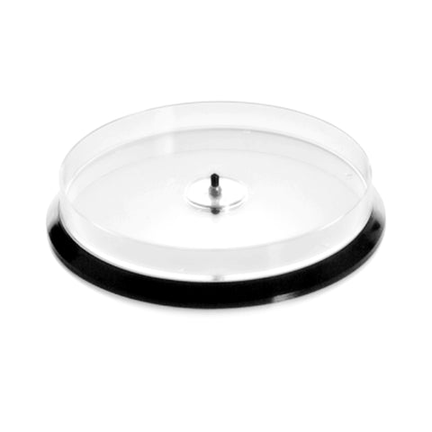 FixtureDisplays? Acrylic Round Tray with Revolving Base, 2H - No Dividers, Single Tier 100952