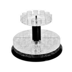 FixtureDisplays? Acrylic Two-Tier Counter Display with Tester Tray and Revolving Base 100954