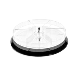 FixtureDisplays? Acrylic One-Tier Counter Display with Revolving Tray and Dividers 100955