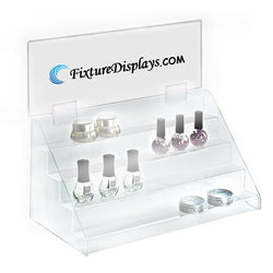 FixtureDisplays® Clear Acrylic 4-Tier Counter Step Display - 16 inches 100959