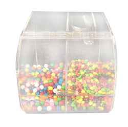 FixtureDisplays? Clear Acrylic 2-Compartment Round Face Bin 100969