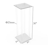 9X9X30 Clear Acrylic Riser Plexiglass Pedestal Display Podium Glorifier Flower 10098