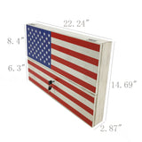 American Flag Concealed Gun Cabinet Safe Wall Mount Art Decor Metal Wood w/ Lock