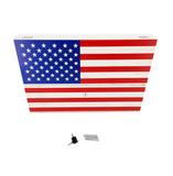 American Flag Concealed Gun Cabinet Safe Wall Mount Art Decor Metal Wood w/ Lock