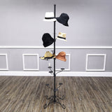 5-Tier 15 Hat Rotating Hat Display Rack Standing Headwear Wig Floor Organizer 10101