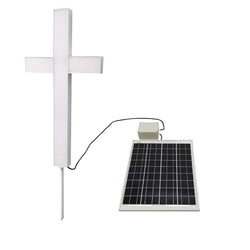 FixtureDisplays® 39" Solar LED Lighted Cross, Powered by Sunlight, Perfect for Cemetery, Memorial, or Church Sign 10105+10107
