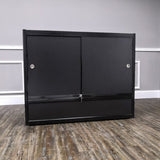 FixtureDisplays? Black Aluminum Showcase Full Vision 48 Inch Frame Shelf Retail Store Display Cabinet 10111