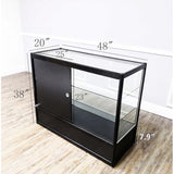 FixtureDisplays? Black Aluminum Showcase Full Vision 48 Inch Frame Shelf Retail Store Display Cabinet 10111