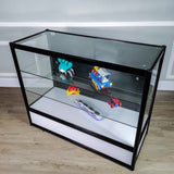 FixtureDisplays? Black Aluminum Showcase Full Vision 48 Inch Frame Shelf Retail Store Display Cabinet 10111