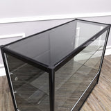 FixtureDisplays? Black Aluminum Showcase Full Vision 48 Inch Frame Shelf Retail Store Display Cabinet 10111