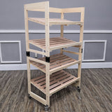 Bread Rack with Angled Shelves Wooden Display Rack Bread Store Rack 30X18X55