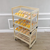 Bread Rack with Angled Shelves Wooden Display Rack Bread Store Rack 30X18X55