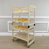 Bread Rack with Angled Shelves Wooden Display Rack Bread Store Rack 30X18X55