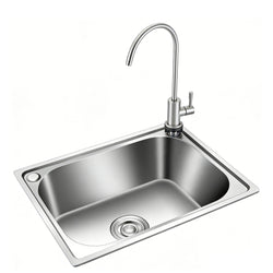 Stainless Steel Sink w/ 360° Swivel Faucet Single Handle SUS 304 Kitchen Combo 10122-SINK+10122-FAUCET