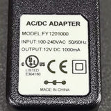 12 Volt 1 Amp 12W Power Supply Adapter100~240V AC to DC with 5.5 x 2.1mm Plug 10122-CHARGER