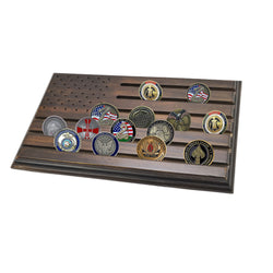 12X7 Coin Display Military Challenge Holder Poker Casino Chip American Flag 10123