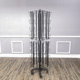64 Adjustable Pockets Display Rack 5x7 7x5 up to 9.3 Wide X 8 Tall Cards, 1.27 deep Pockets, Double Tier Greeting Post Card Christmas Holiday Spinning Rack Stand White 11603-M-WHT