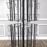 64 Adjustable Pockets Display Rack 5x7 7x5 up to 9.3" Wide X 8" Tall Cards, 1.27" deep Pockets, Double Tier Greeting Post Card Christmas Holiday Spinning Rack Stand Black11603 BLACK