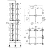 64 Adjustable Pockets Display Rack 5x7 7x5 up to 9.3 Wide X 8 Tall Cards, 1.27 deep Pockets, Double Tier Greeting Post Card Christmas Holiday Spinning Rack Stand White 11603-M-WHT