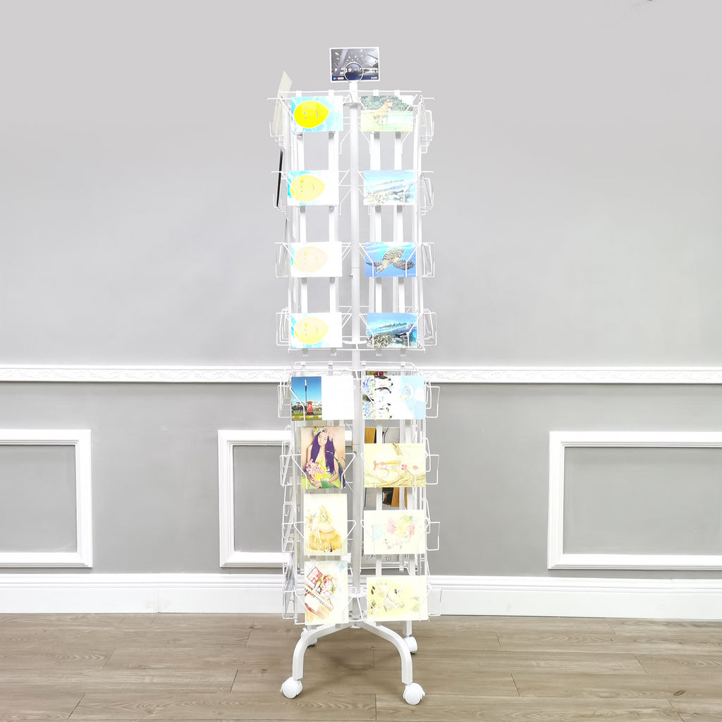 Realy Card Racks Card_Rack_11603 L DOUBLE WHT – FixtureDisplays